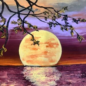 David Najar Calm Of The Night Giclee Print Signed Art Framed Tree